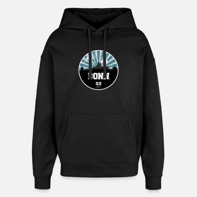 L’heure bleue de Bonn Skyline - Sweat à capuche unisexe Stanley/Stella Oversized - noir