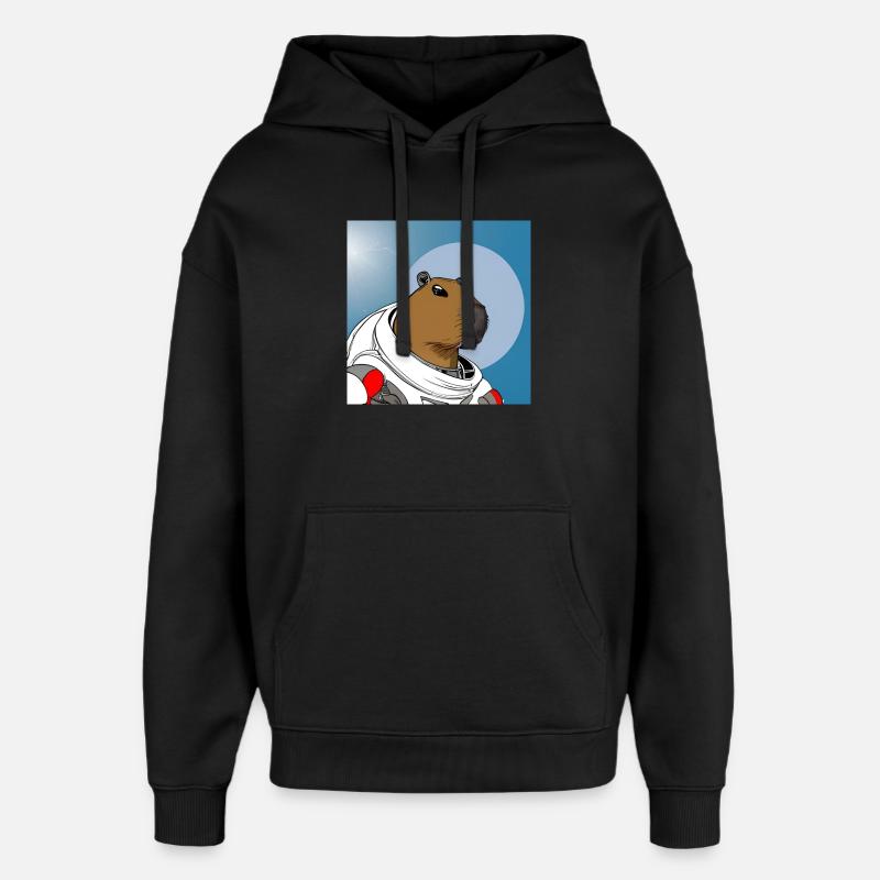 Capy-Astronaut - Oversized Unisex Hoodie von Stanley/Stella - Schwarz