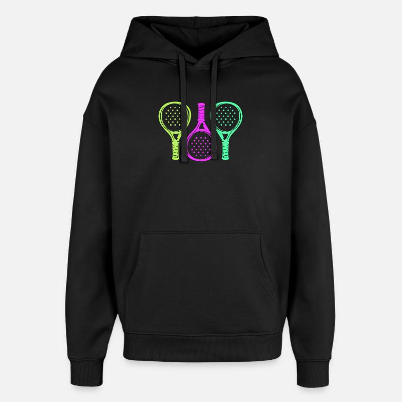 Padel Racket Setback Player Padel Game - Oversized Unisex Hoodie by Stanley/Stella - black