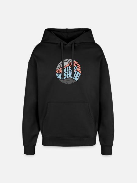 Hello Sunshine! Summer, sun, holidays - Oversized Unisex Hoodie by Stanley/Stella - black