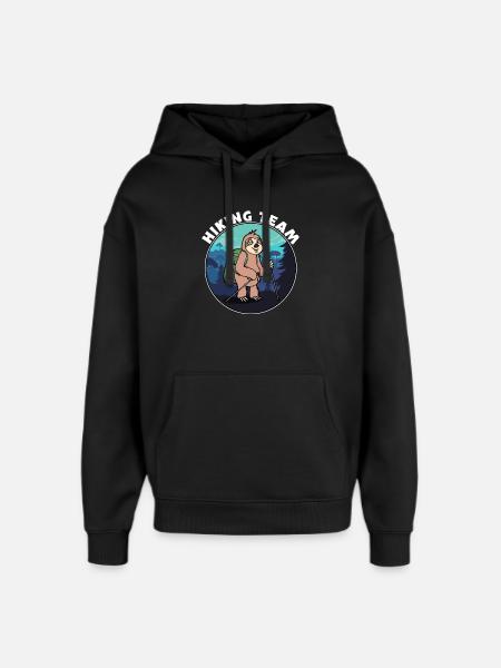 Berggipfel Wanderer Wanderung Statement Berge - Oversized Unisex Hoodie von Stanley/Stella - Schwarz
