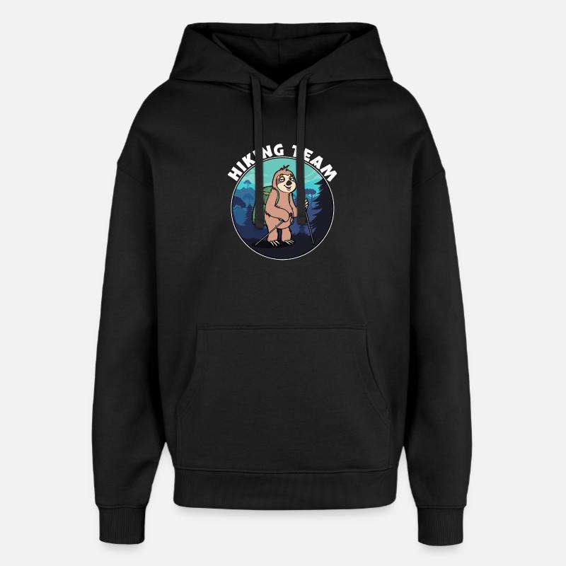 Berggipfel Wanderer Wanderung Statement Berge - Oversized Unisex Hoodie von Stanley/Stella - Schwarz