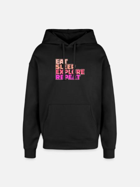 Mountaineering Hiker Hike Hiking Statement - Oversized Unisex Hoodie by Stanley/Stella - black