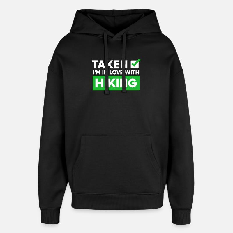 Wanderer Statement Wanderung Wandern Bergwandern - Oversized Unisex Hoodie von Stanley/Stella - Schwarz