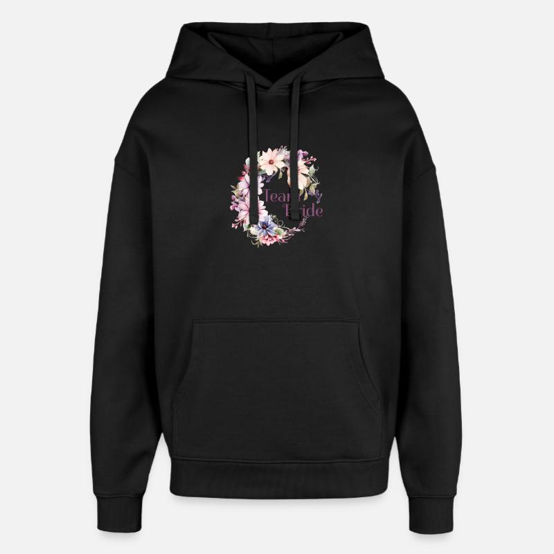 Team Bride Blumenkranz - Oversized Unisex Hoodie von Stanley/Stella - Schwarz
