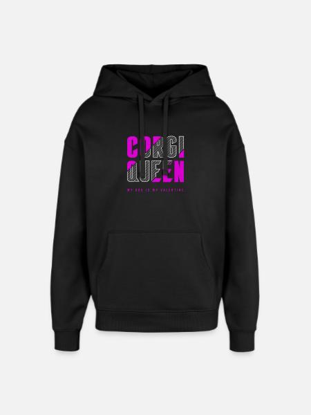 Corgi Queen - Oversized Unisex Hoodie by Stanley/Stella - black