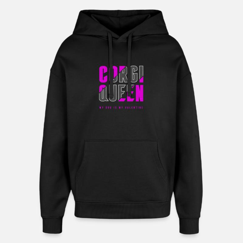 Corgi Queen - Oversized Unisex Hoodie by Stanley/Stella - black