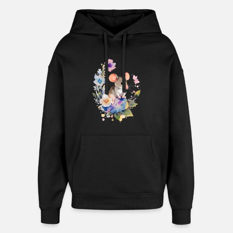 Petite souris - Sweat à capuche unisexe Stanley/Stella Oversized - noir