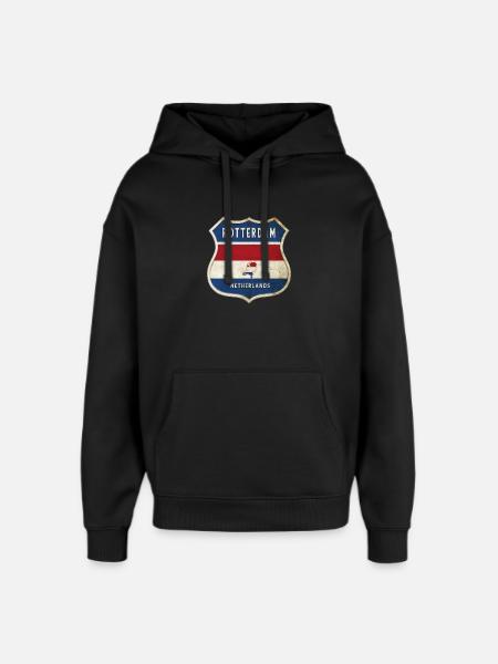 Rotterdam Niederlande Wappen Design - Oversized Unisex Hoodie von Stanley/Stella - Schwarz