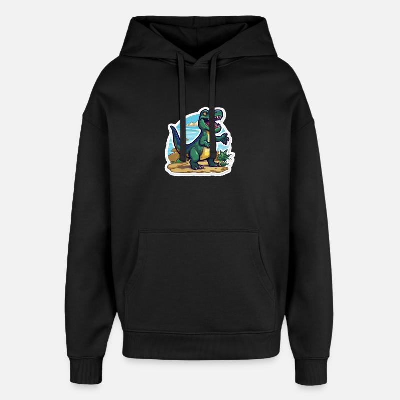 Der Trex Dino ist Unterwegs - Oversized Unisex Hoodie von Stanley/Stella - Schwarz