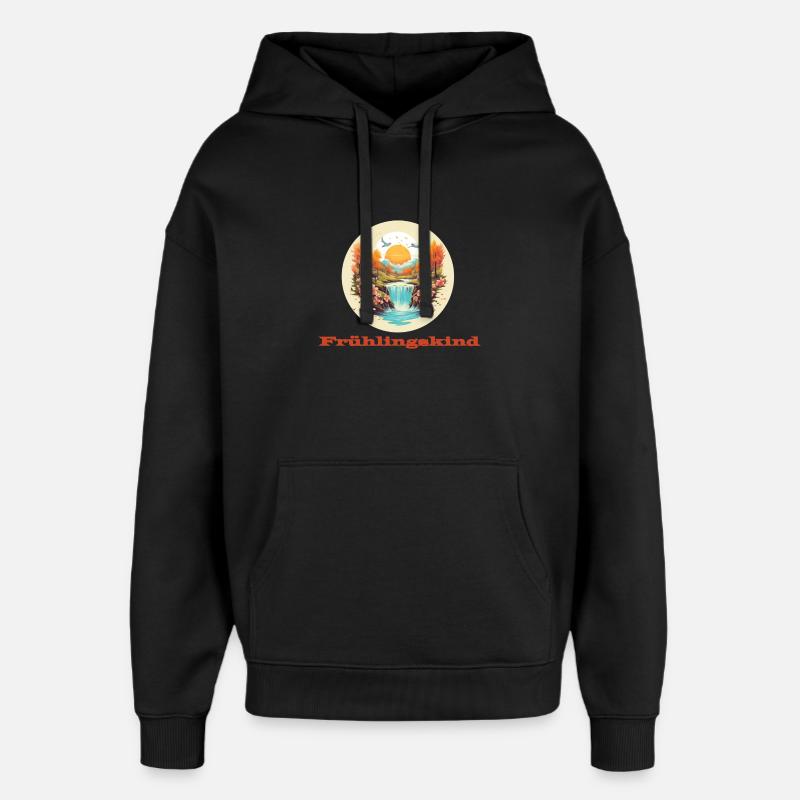 Frühlingskind - Oversized Unisex Hoodie von Stanley/Stella - Schwarz