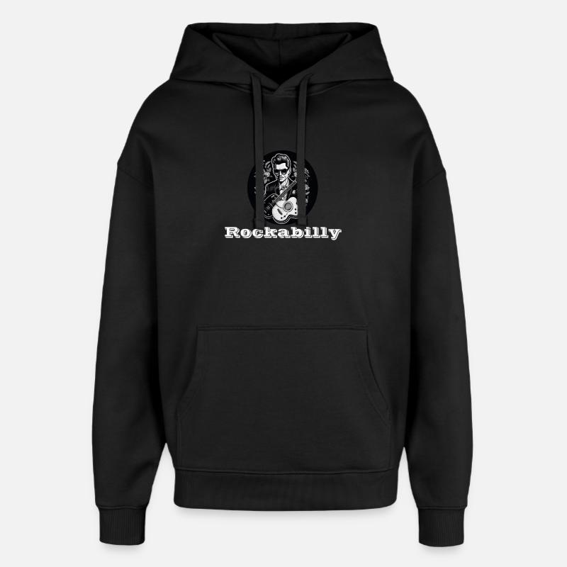 Rockabilly blanc - Sweat à capuche unisexe Stanley/Stella Oversized - noir