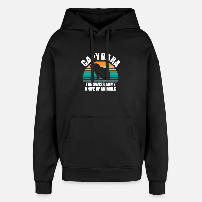Capybara Zootier Design - Oversized Unisex Hoodie von Stanley/Stella - Schwarz