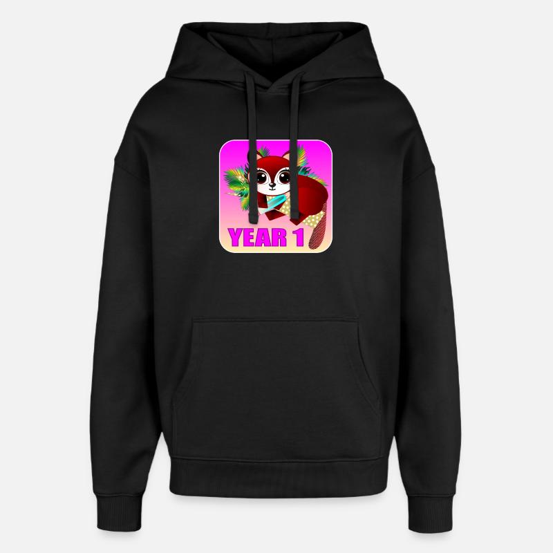 ÉCOLE PRIMAIRE 1 - FOX - Sweat à capuche unisexe Stanley/Stella Oversized - noir