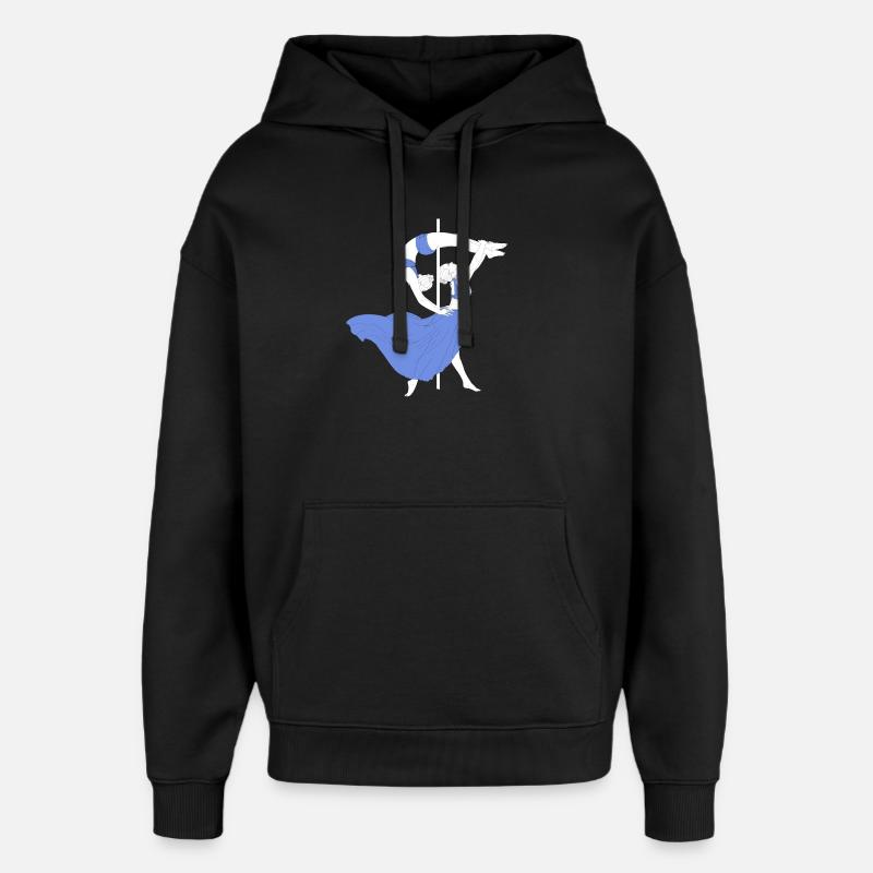 Pole Dance Blue Impression - Oversized Unisex Hoodie by Stanley/Stella - black