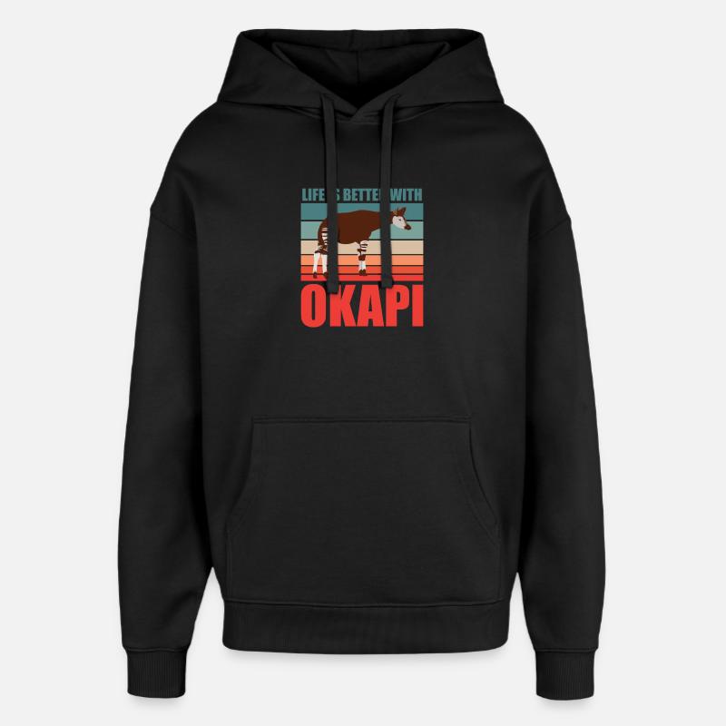 Okapi im Einklang mit der Natur - Oversized Unisex Hoodie von Stanley/Stella - Schwarz