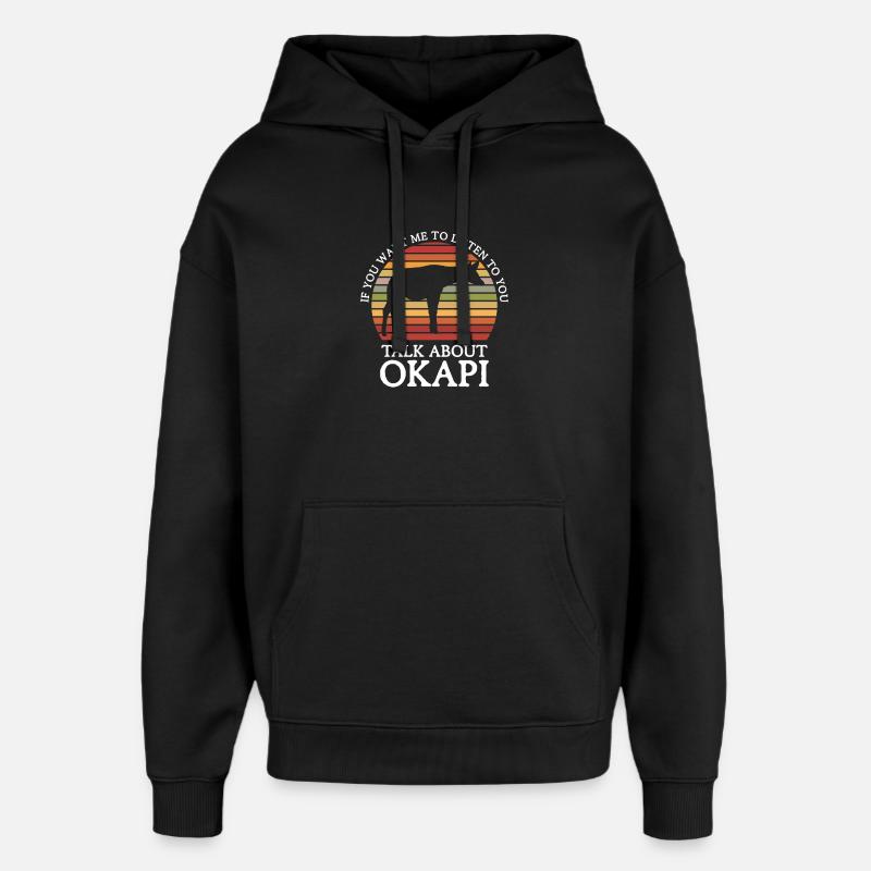 Okapi zwischen Wald und Wildnis - Oversized Unisex Hoodie von Stanley/Stella - Schwarz