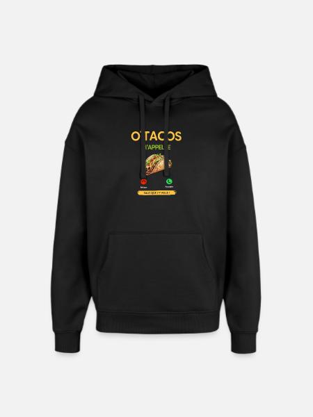 Tacos Mappelle Illustration - Sweat à capuche unisexe Stanley/Stella Oversized - noir