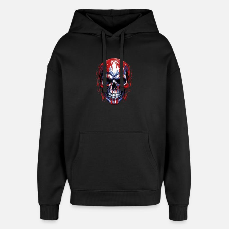 Flaggen Skull Grafik - Oversized Unisex Hoodie von Stanley/Stella - Schwarz