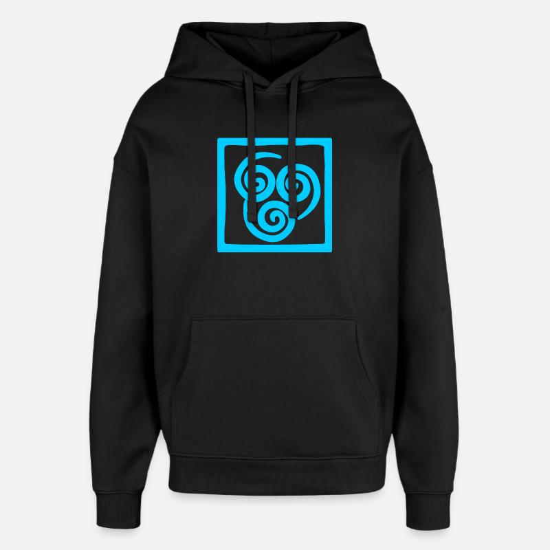 Symbole du vent en carré - Sweat à capuche unisexe Stanley/Stella Oversized - noir