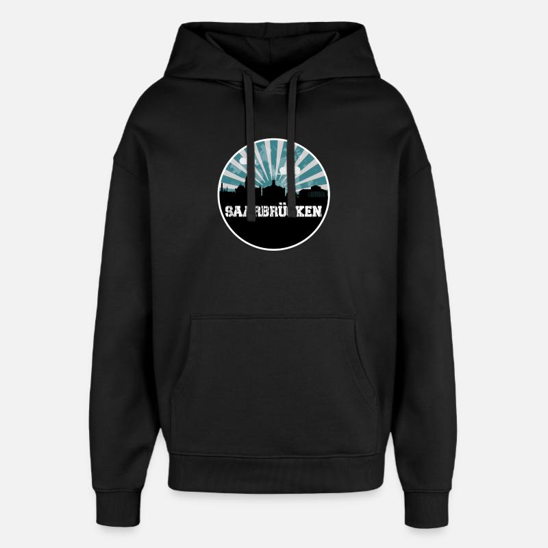 Saarbrücken Blue Hour Skyline - Sweat à capuche unisexe Stanley/Stella Oversized - noir