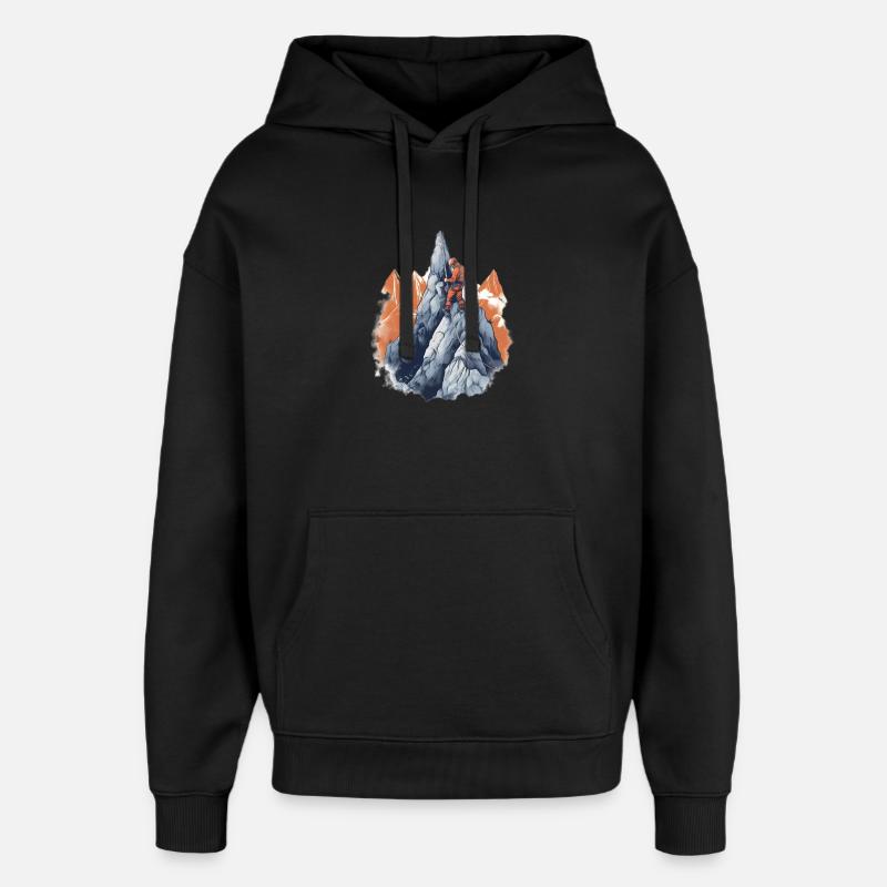 Alpinistes grimpant au sommet - Sweat à capuche unisexe Stanley/Stella Oversized - noir