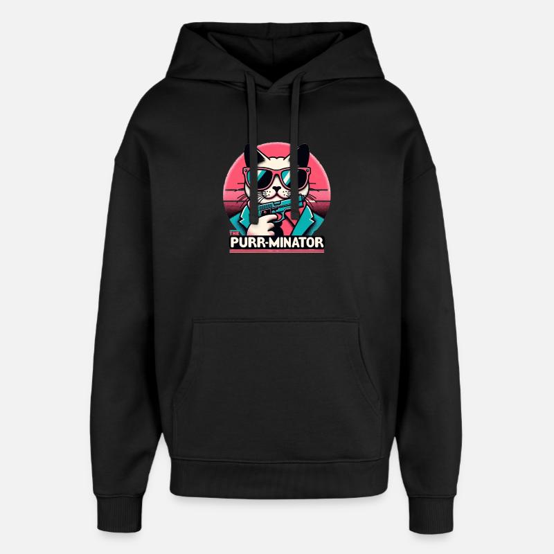 The Purr-minator - Oversized Unisex Hoodie von Stanley/Stella - Schwarz