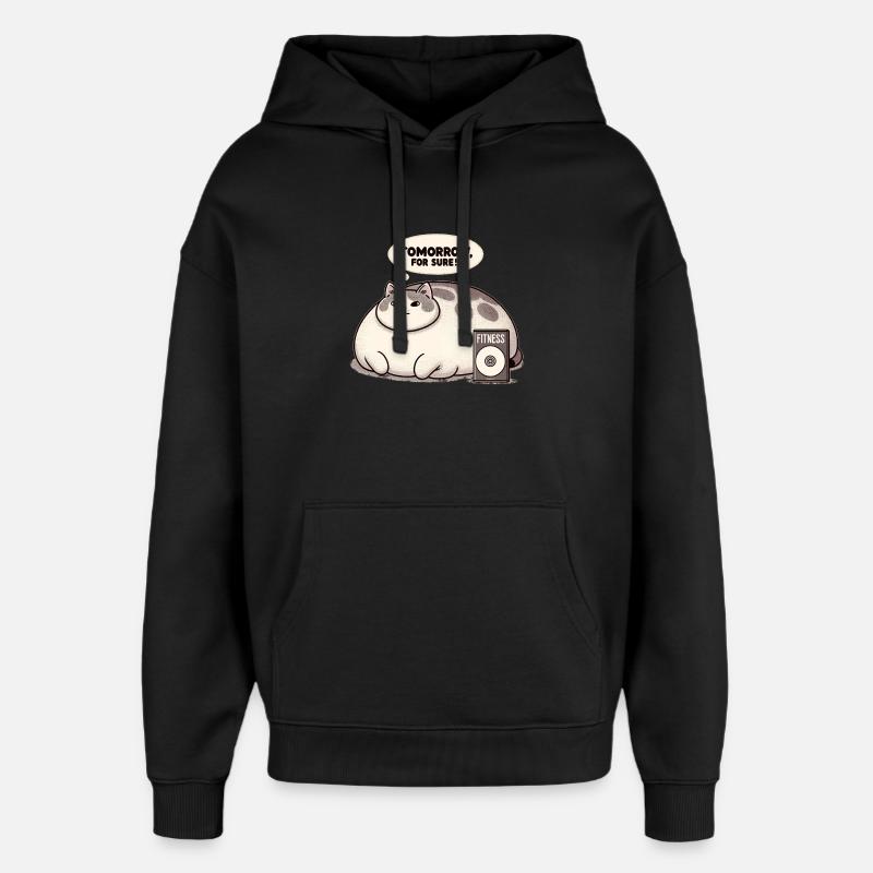 Fitness grouch chat - Sweat à capuche unisexe Stanley/Stella Oversized - noir