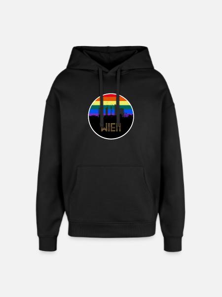 Wien Regebogen Skyline - Oversized Unisex Hoodie von Stanley/Stella - Schwarz
