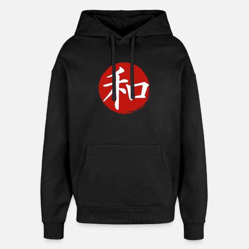 J-Peace (foncé) - Sweat à capuche unisexe Stanley/Stella Oversized - noir