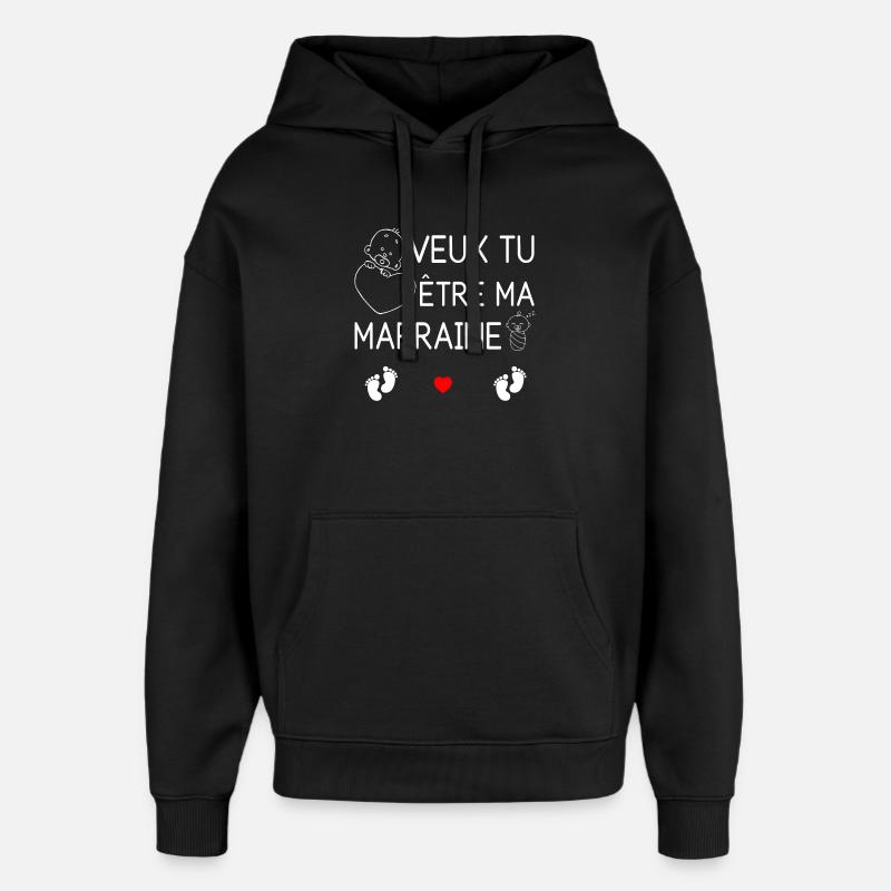 Message Affection pour Futur Maman - Sweat à capuche unisexe Stanley/Stella Oversized - noir