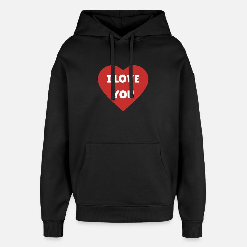 Ich liebe dich - Oversized Unisex Hoodie von Stanley/Stella - Schwarz