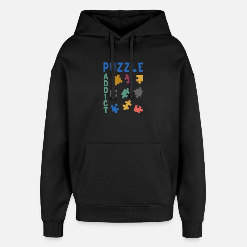 Süchtig nach Puzzles - Oversized Unisex Hoodie von Stanley/Stella - Schwarz