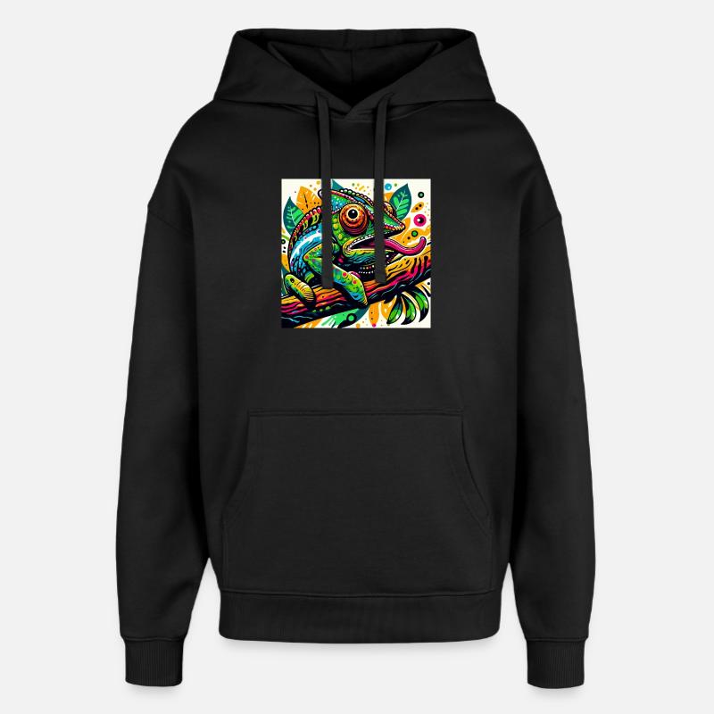 Chamäleon - Oversized Unisex Hoodie von Stanley/Stella - Schwarz