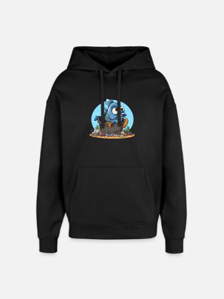 Desperate Fish Pollution Shirt - Oversized Unisex Hoodie by Stanley/Stella - black