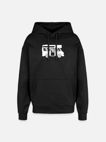 Caravan Wanderlust Wanderer Camping Camper - Oversized Unisex Hoodie by Stanley/Stella - black