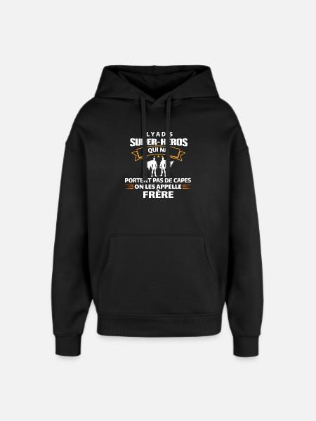 Super-Héros Frère Sans Cape - Sweat à capuche unisexe Stanley/Stella Oversized - noir