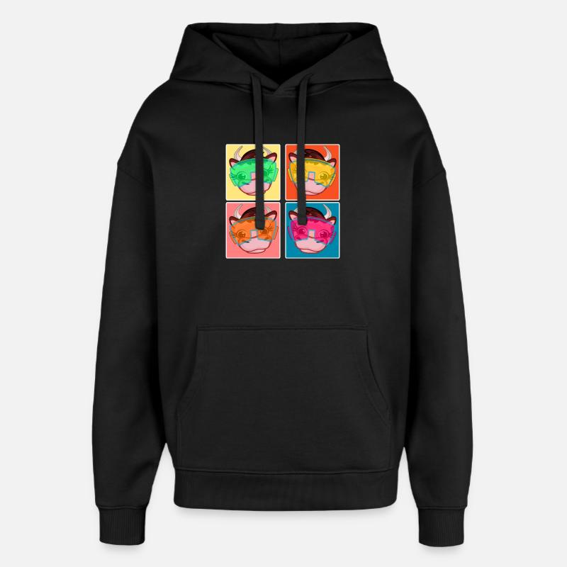 FAMILLES SKIEUSES - WITERFERIEN SKI COWS - Sweat à capuche unisexe Stanley/Stella Oversized - noir
