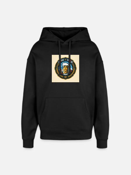 Beer Logo 2 - Oversized Unisex Hoodie by Stanley/Stella - black