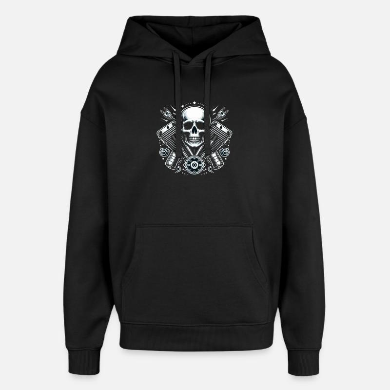 Biker Skull Design 2 - Oversized Unisex Hoodie von Stanley/Stella - Schwarz