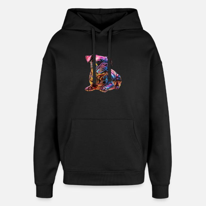bouledogue chromatique - Sweat à capuche unisexe Stanley/Stella Oversized - noir