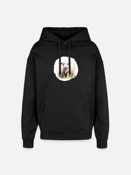 Lamm Aquarell - Oversized Unisex Hoodie von Stanley/Stella - Schwarz