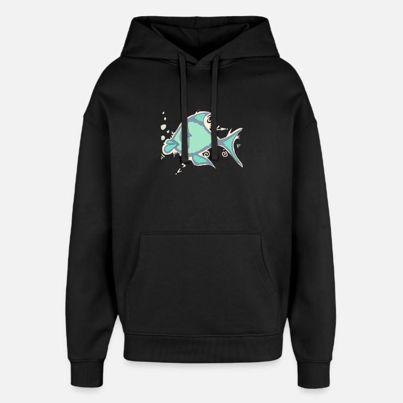 Fisch Linienkunst - Oversized Unisex Hoodie von Stanley/Stella - Schwarz