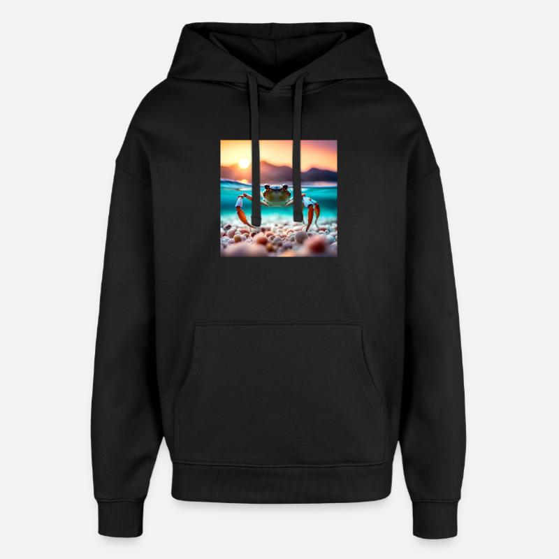 Crabe sous l'eau - Sweat à capuche unisexe Stanley/Stella Oversized - noir