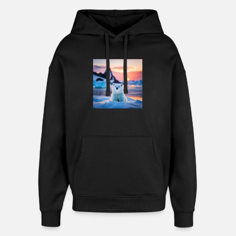 Puuh auf der Eisscholle - Oversized Unisex Hoodie von Stanley/Stella - Schwarz
