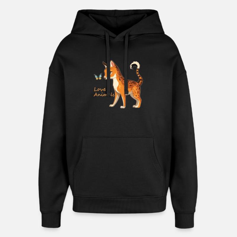 L’amour des animaux - Sweat à capuche unisexe Stanley/Stella Oversized - noir