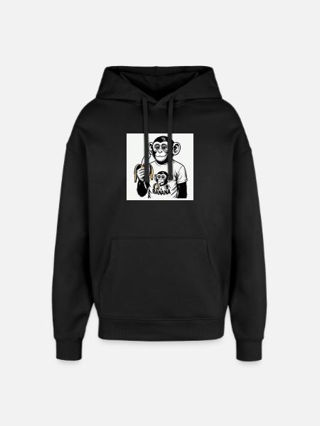 A monkey and his banana - Oversized Unisex Hoodie by Stanley/Stella - black