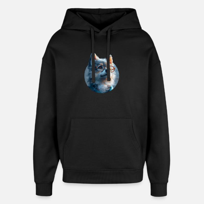 Illustration des Wolfes mit Brille - Oversized Unisex Hoodie von Stanley/Stella - Schwarz