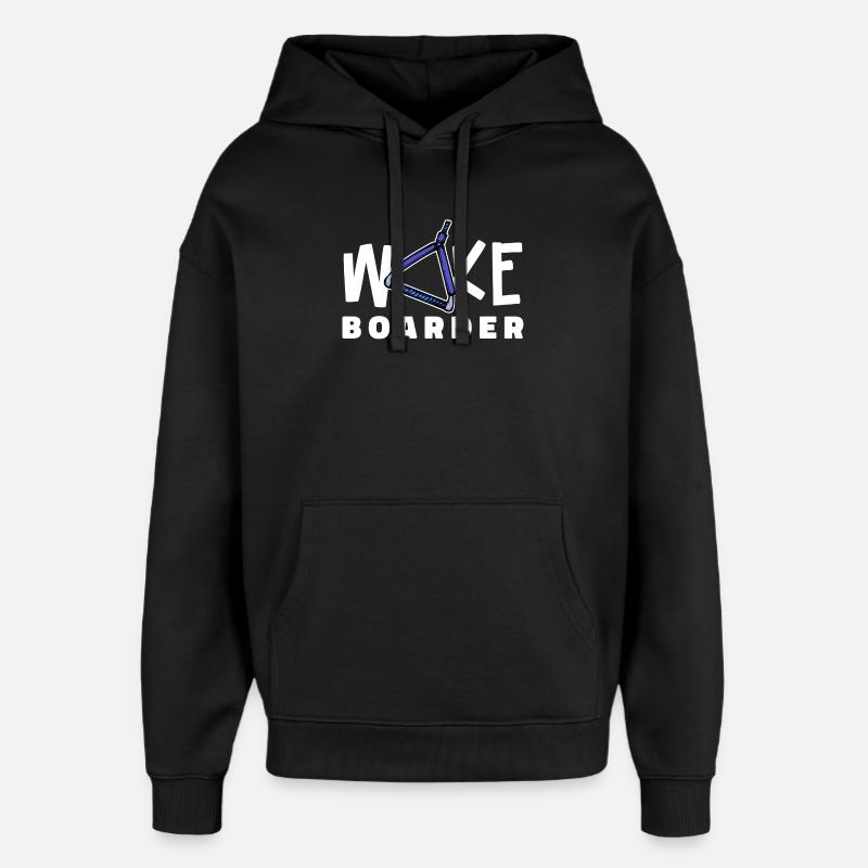 Surfing Kitesurfer Statement Wakeboard - Oversized Unisex Hoodie by Stanley/Stella - black