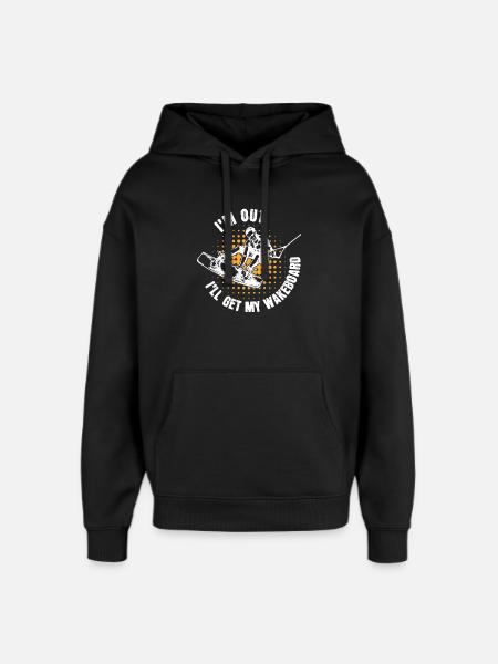 Kitesurfer Statement Wakeboard Surfing Stunt - Oversized Unisex Hoodie by Stanley/Stella - black